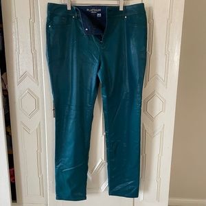CHICO Coated Green Jeans, Size 3, Preowned, No signs of wear